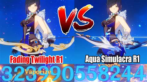 Yelan C0 Fading Twilight R1 Vs Aqua Simulacra R1 Dmg Comparison Open