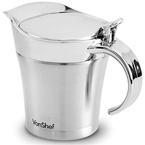 VonShef Double Wall Insulated Gravy Boat and Sauce Jug with Hinged Lid ...