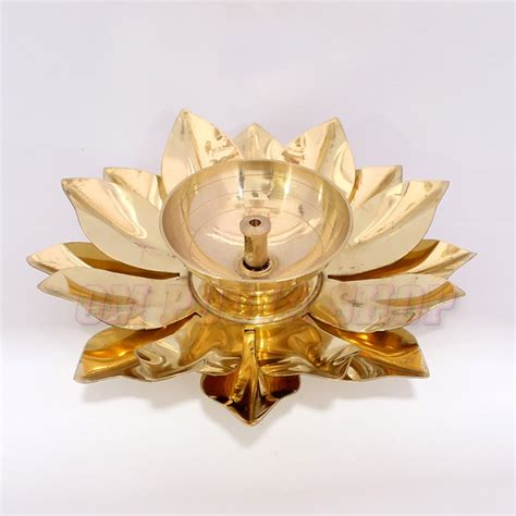 Lotus Diya In Brass For Temple Decor Best Price With Free T