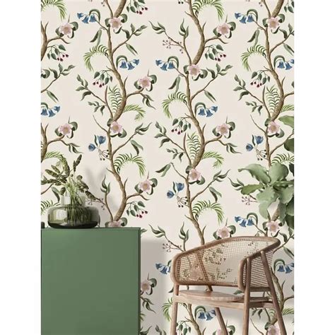 Glossy Interior White Floral Print Wallpaper, 2D, Size: 45 X 500cm at ...