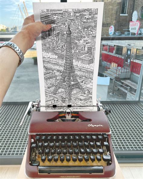 Stunning Typewriter Art Of Real Locations and Famous Paintings