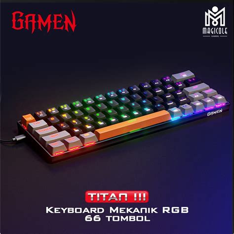 Jual GAMEN Titan III / Titan 3 Mini RGB Mechanical Gaming Keyboard ...