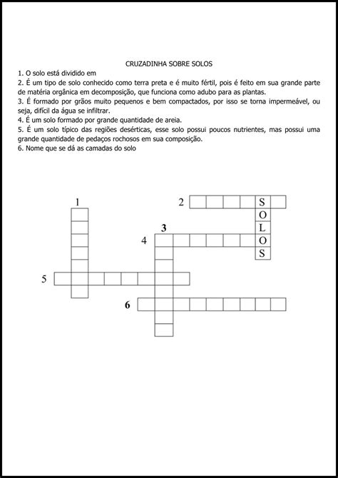 Bioconectados - SOLOS: QUAIS SÃO OS TIPOS DE SOLOS? ATIVIDADES E CRUZADINHA
