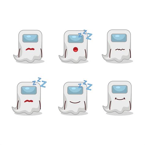 Cartoon character of ghost among us white with sleepy expression ...