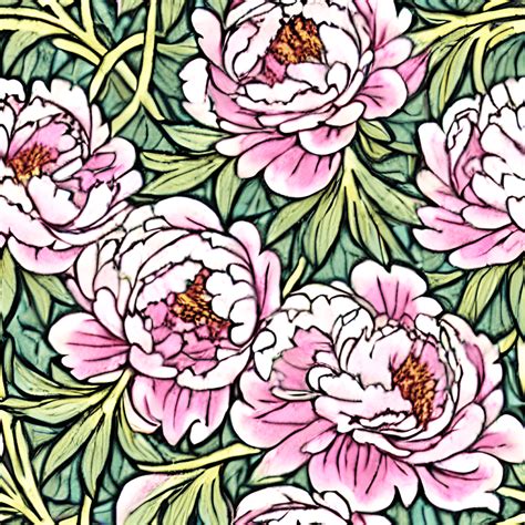 William Morris Peonies Pattern Graphic Creative Fabrica