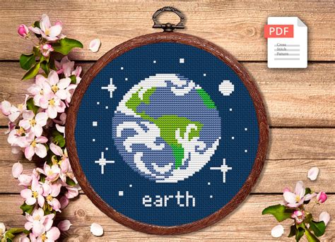 Earth Cross Stitch Pattern Planets Cross Stitch Pattern Ea Inspire