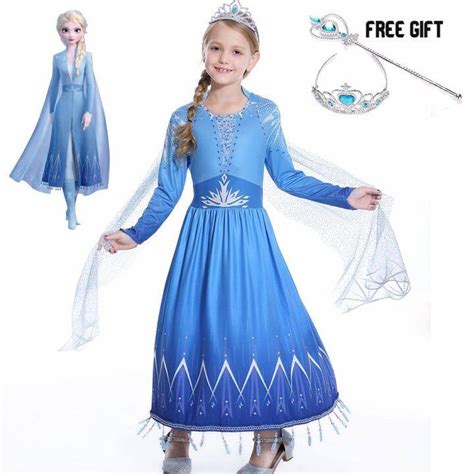 Dress Frozen 2 Elsa Kostum Princess Gaun Elsa Frozen 2 Dress Anak