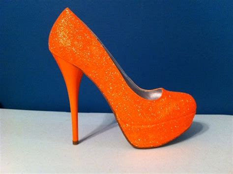 Love Thesehmmm Orange Wedding Shoes Glitter Heels Orange Heels