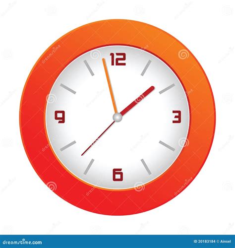 orange wall clock stock vector illustration