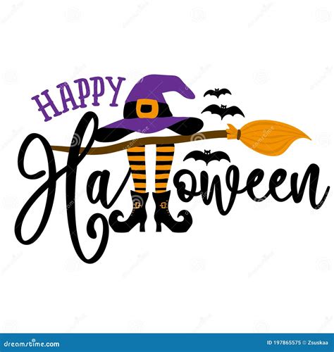 Happy Halloween Halloween Quote On White Background Stock Vector