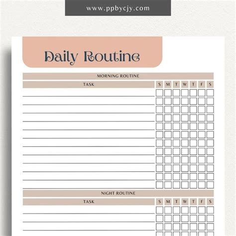 daily routine printable template plan track organize  day