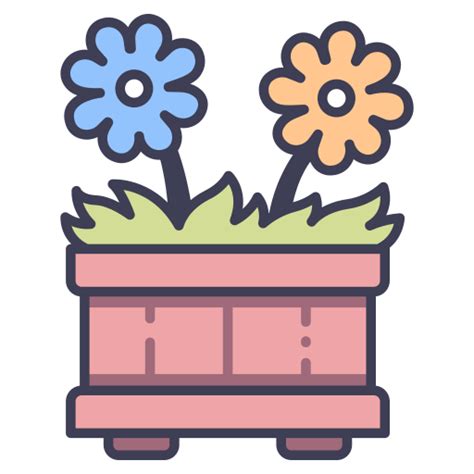 Flower Pot Maxicons Lineal Color Icon