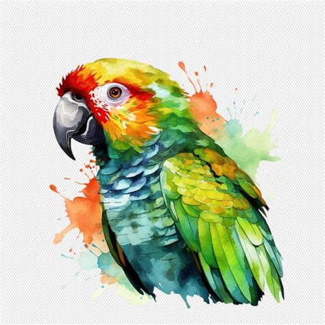 Premium Psd Watercolor Parrot Isolated