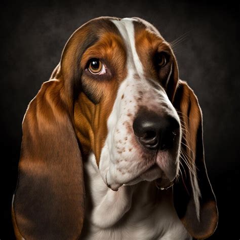 Premium Photo Ravishing Realistic Brown Basset Hound Portrait On Stuiod Isolated Background