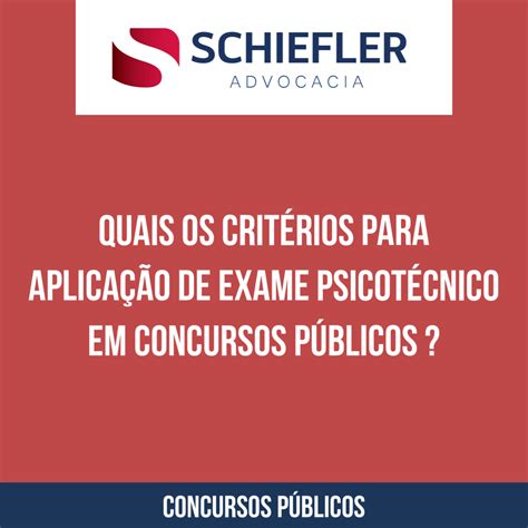 Quais os critérios para aplicação de exame psicotécnico em concursos