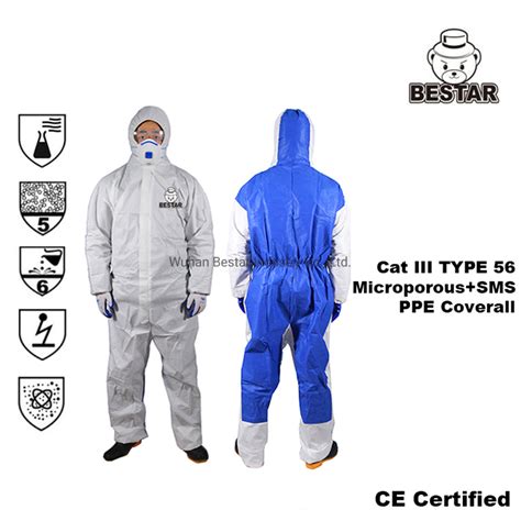 Disposable Nonwoven Cat Iii Type Microporous Sms Coverall China