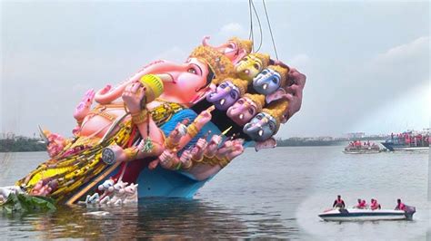 Khairatabad Ganesh Nimajjanam 2019 India S Biggest Ganesh Immersion