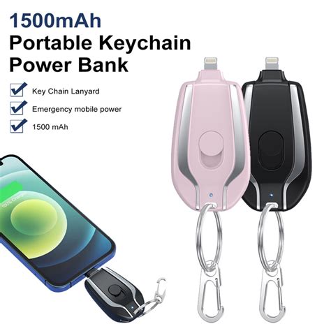 1500mAh Mini Power Emergency Pod Keychain Charger With Type C Ultra