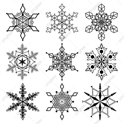 Snowflake Isolated Vector Png Images Graphic Snowflake Set Isolated On