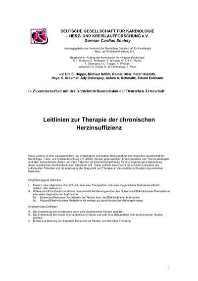 Leitlinien Zur Therapie Der Chronischen Herzinsuffizienz