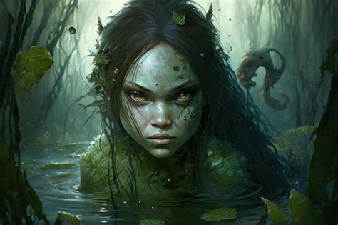 Premium Ai Image Water Girl That Lives In The Swamp Beautiful