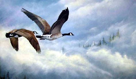 Canada Geese Painting By Bob Travers