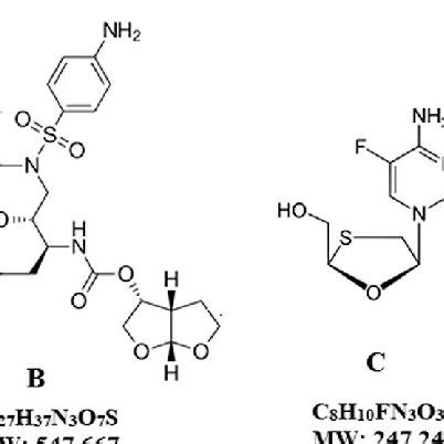 Chemical Structures Of Tenofovir Af A Darunavir B Emtricitabine