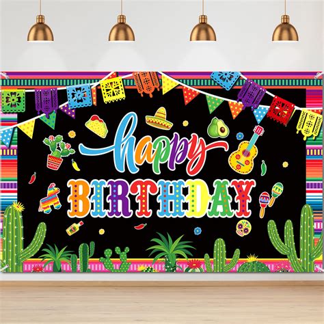 Buy Mexican Happy Birthday Decorations Fiesta Theme Backdrop Party