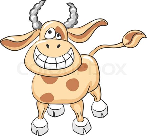 Cartoon Funny cow smile | Stock vector | Colourbox