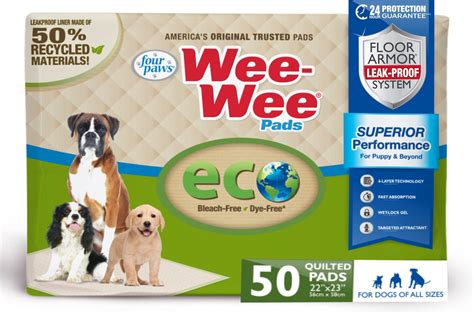 WEE-WEE Eco Friendly Dog Training Pads, 22 x 23-in, 50 count, Unscented ...