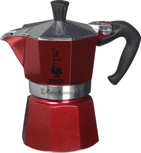 Bialetti Espressokocher Moka Emotion F R Tassen In Rot Aluminium