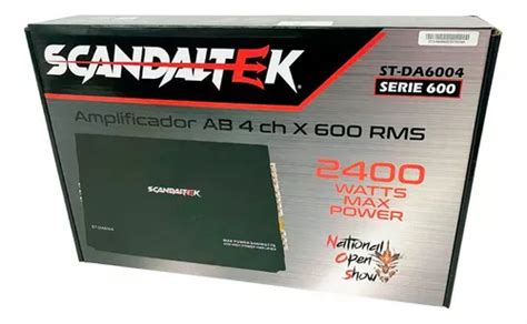 Amplificador 4 Canales Scandaltek 600 Rms Clase Ab Stda6004 Envío gratis