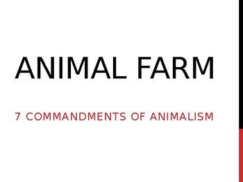 Animal Farm 7 Commandments of Animalism by Amber Vogel | TpT