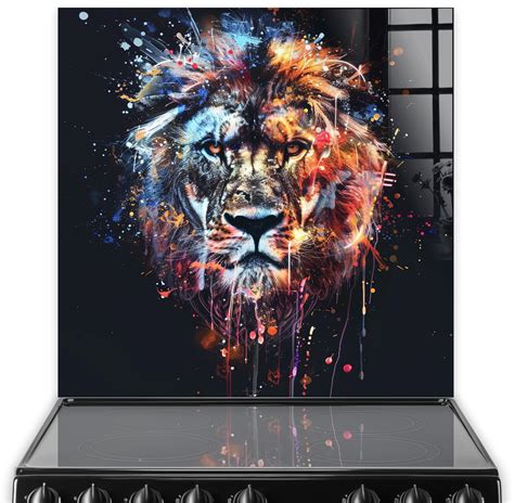 Majestic Splash Lion Art Printed Splashback | VividSplashbacks