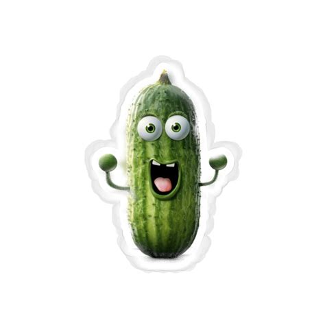 Kiss-cut Stickers, Cute Pickle Sticker, Sticker, Adorable Pickle ...