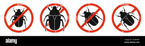 The Chafer With Red Ban Sign Stop Chafer Beetle Sign Isolated Kill