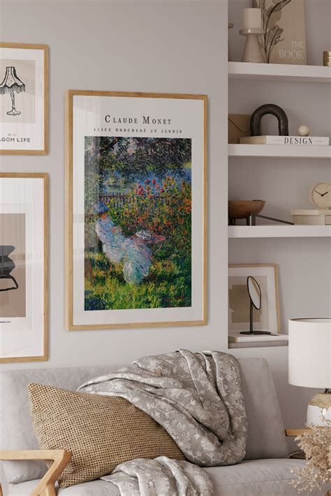 Claude Monet Alice Hoschede Au Jardin Premium Poster Poster