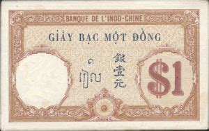 Banknote 1 Piastre French Indochina 1921 1939 ND Issue Wor P 48b