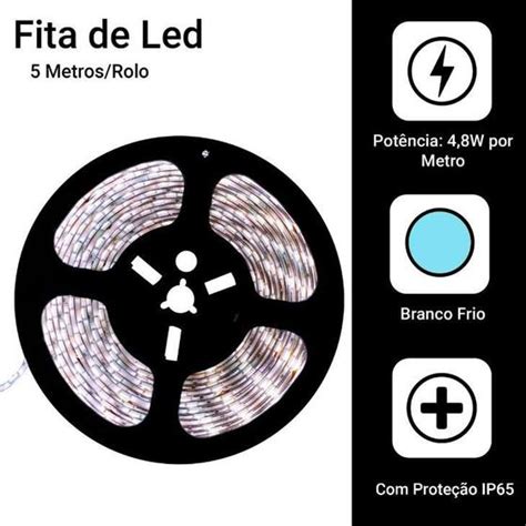 Fita Led Metros C Silicone Ip Branco Frio Sem Fonte Brisa