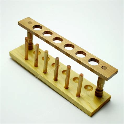 Six Holes 20mm Wooden Lab Test Tube Rack Holder Laboratory Support