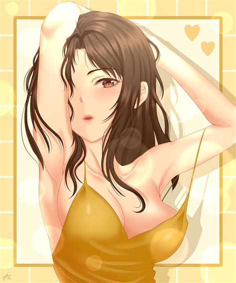 Rule 34 1girls Armpits Arms Behind Head Arms Up Big Breasts Brown