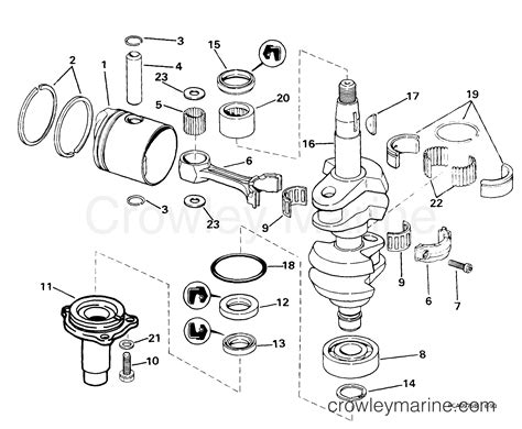 Crankshaft Piston Outboard J Teeer Crowley Marine