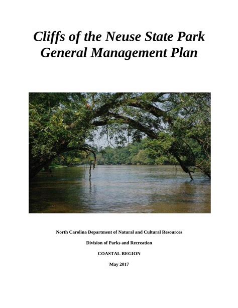 Pdf Cliffs Of The Neuse State Park General Management Plan Gmp Final