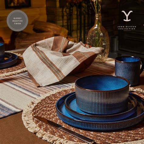 Yellowstone 12 Piece Ceramic Dinnerware Set John Collection