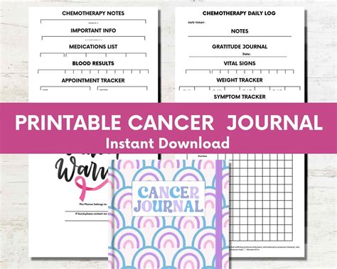 Printable Cancer Journal For Cancer Warriorsbreast Cancer T Ideachemotherapy Health Journal