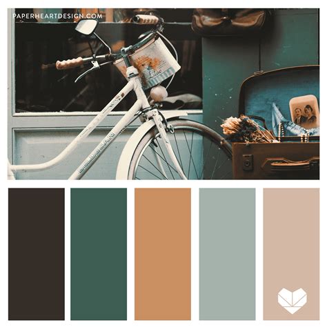 color palette vintage vibes paper heart design