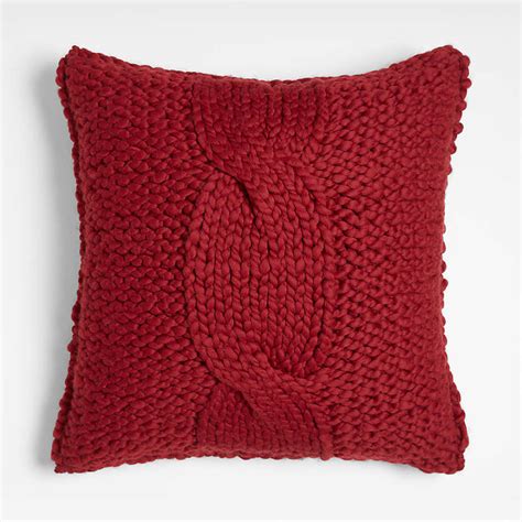 Chunky Cable Knit 23 Red Pillow Cover Reviews Crate And Barrel