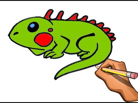 DIBUJO FACIL DE IGUANA HOW TO DRAW IGUANA STEP BY STEP YouTube