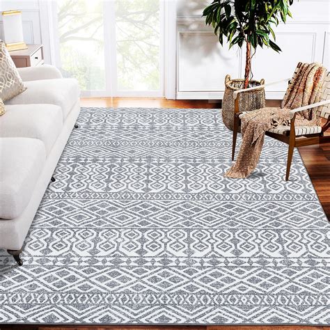 Glowsol X Area Rug Moroccan Rug Vintage Geometric Rug Indoor