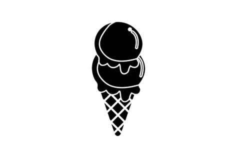 Melted Black Ice Cream Cone Graphic By Daisy Things · Creative Fabrica